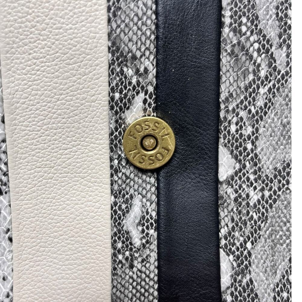 Fossil Claire Patchwork Leather Backpack Black Py… - image 4